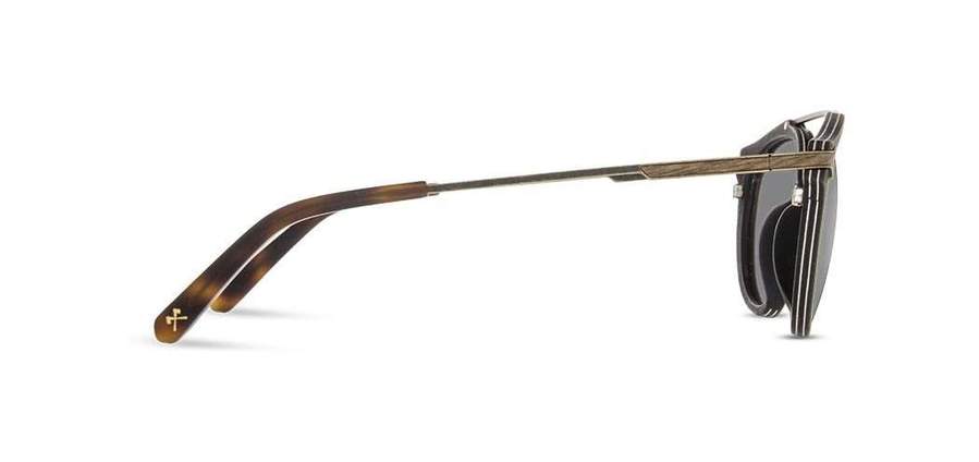 Shwood Kennedy Wood Sunglasses - Distressed Dark Walnut - Grey Polarized