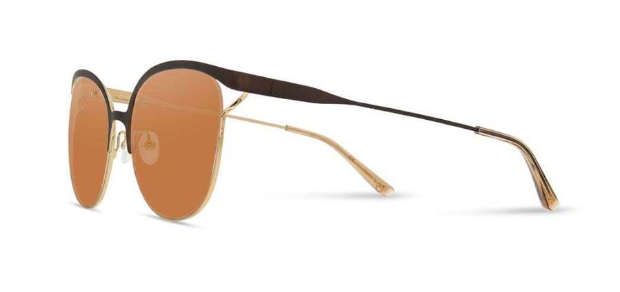 Shwood Odessa Metal Sunglasses - Bronze & Gold - Brown