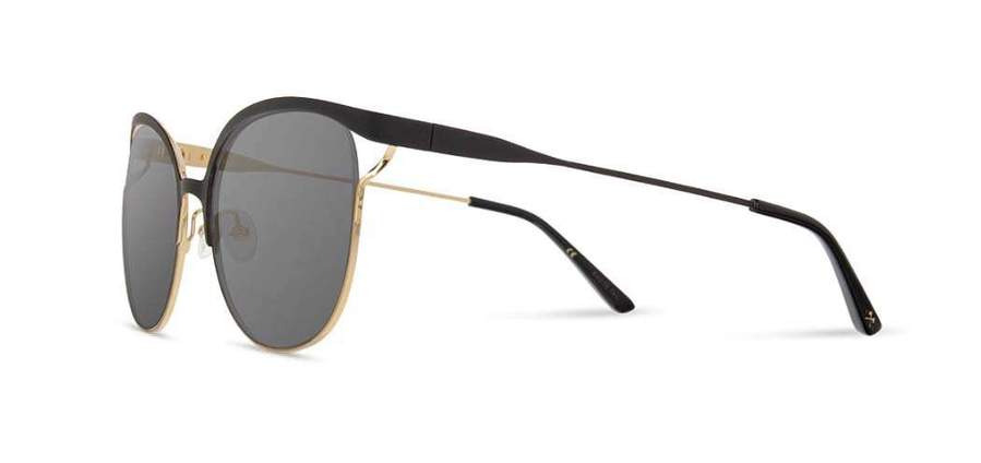 Shwood Odessa Metal Sunglasses - Obsidian & Gold - Grey