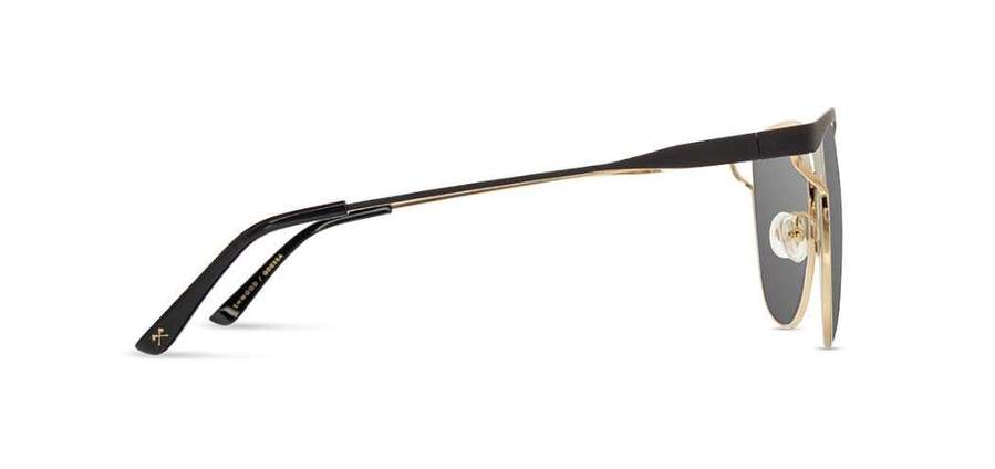 Shwood Odessa Metal Sunglasses - Obsidian & Gold - Grey