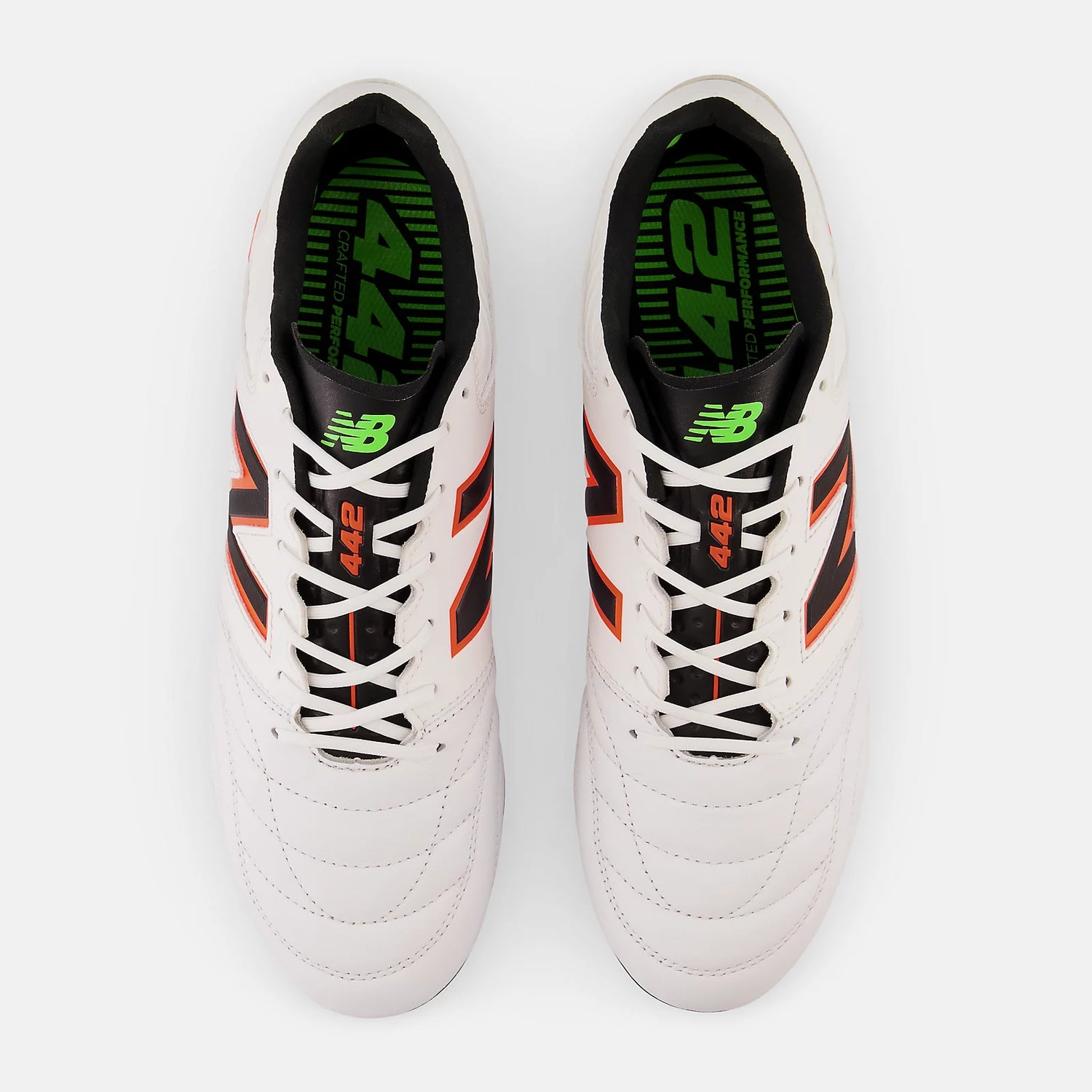 New Balance 442 v2 Pro FG White Neon Dragonfly The Village Soccer Shop