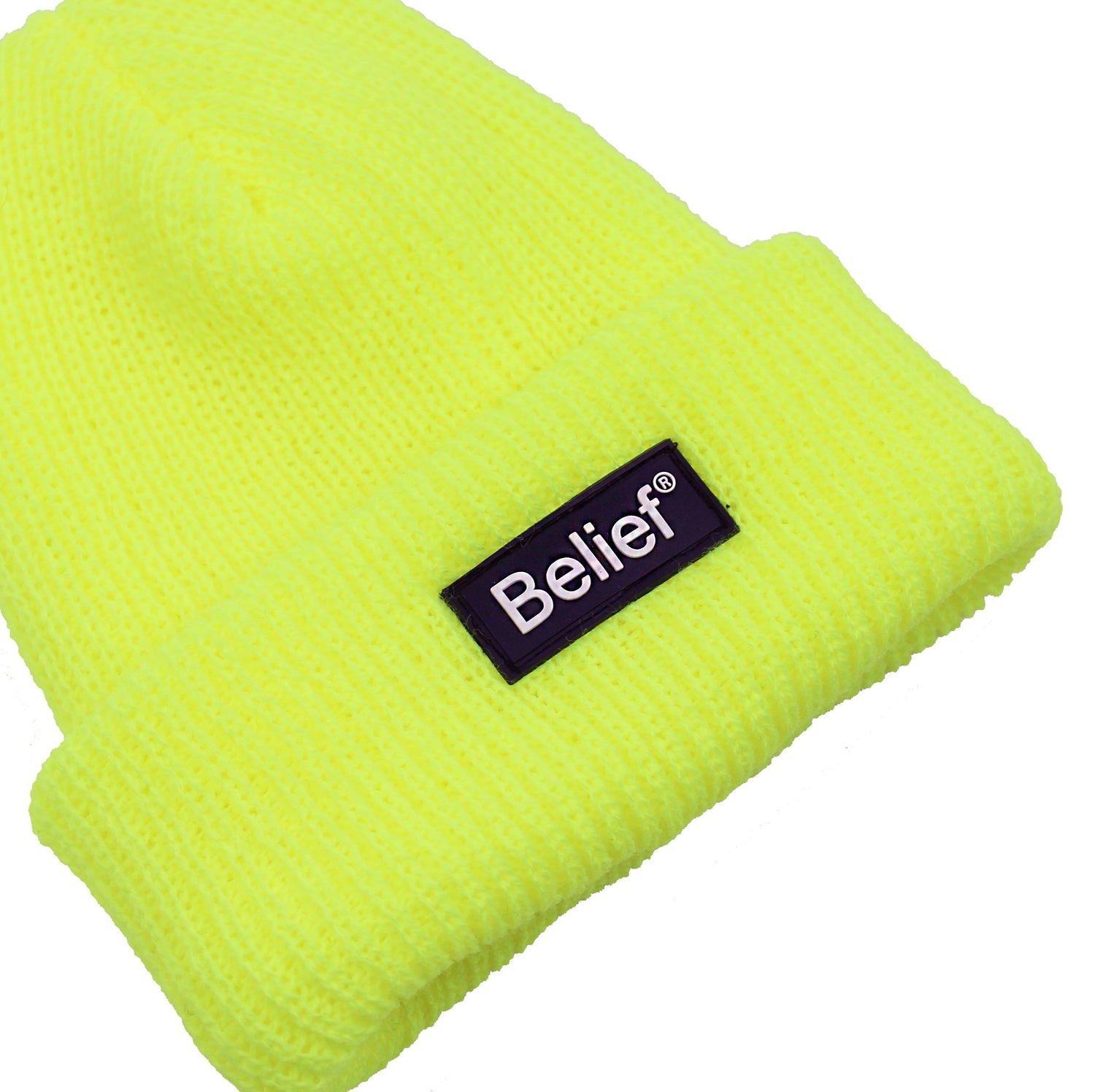 Belief NYC Neon Logo Beanie - Safety Yellow
