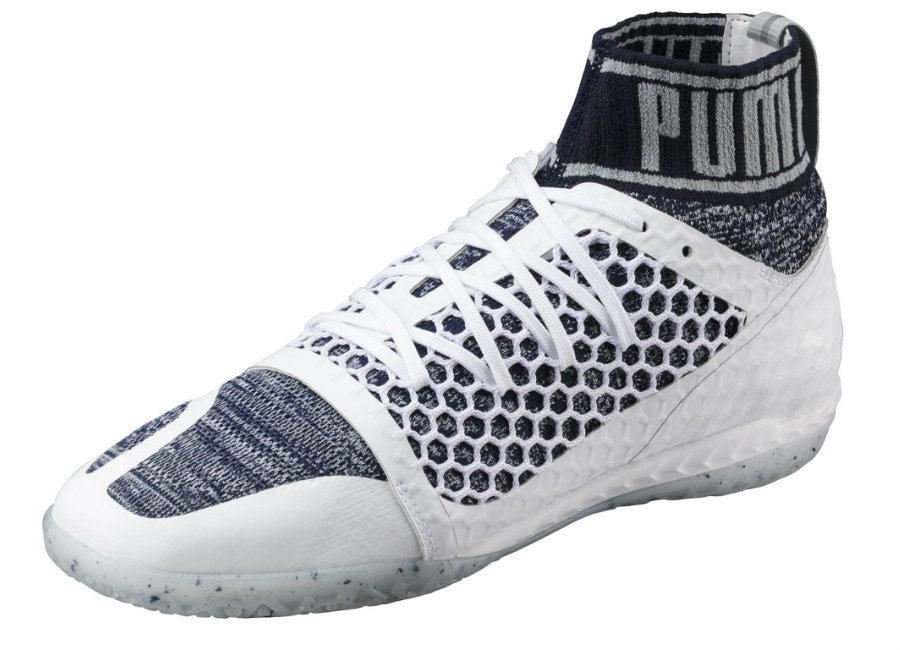 PUMA 365 evoKNIT NETFIT CT Indoor Soccer Shoes - White-Peacoat-Quarry - The Village Soccer Shop